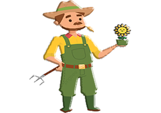 Cartoon Gardener